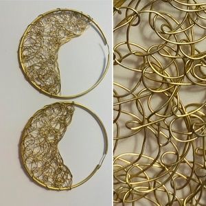 Design Hoop Earrings Gold Color